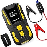 DBPOWER 5000A Jump Starter, 74Wh Car Battery Jump Starter for Up to 10.0L Gas and 8.0L Diesel Engine, 12V Portable Jump Box Battery Pack with Display, LED Light, Jumper Cables, and Storage Case