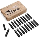 StanceMagic Wheel Stud Conversions, 14x1.5 to 14x1.5, Black, Pack of 20 | 63mm (2.5") Total Length, 45mm (1.75") Shank Length, Fits Audi Volkswagen TT A3 A4 S4 A5 S5 A6 A8 B6 B7 B8 Jetta Golf GTI R32