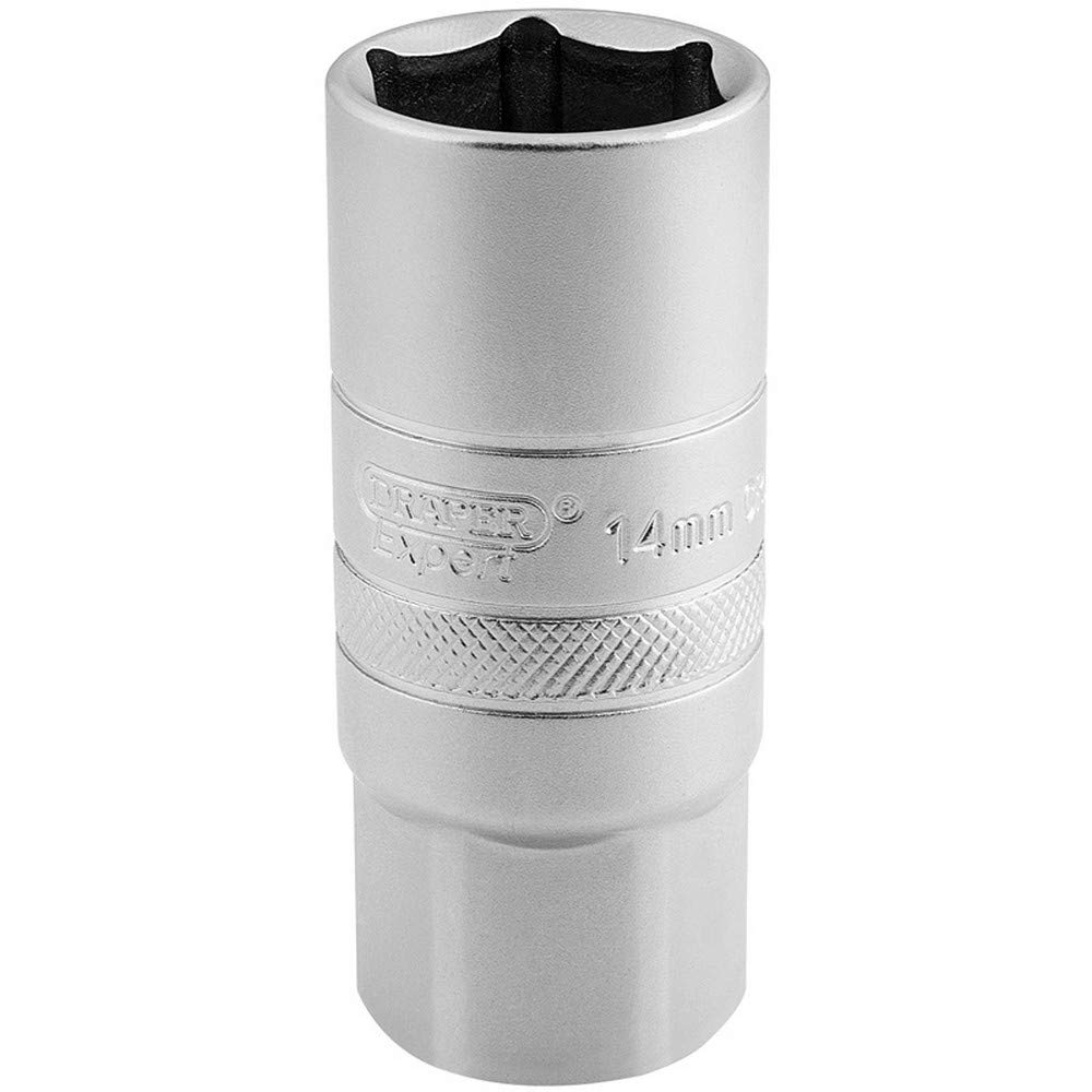 Draper 16783 1/2" Square Drive 14MM Thread 6 Point Satin Chrome Spark Plug Socket