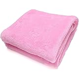 Flannel Blankets - Luxury Fleece Blankets Super Soft Fluffy Warm Microfiber Solid Blanket 19.7 x 27.6 inch