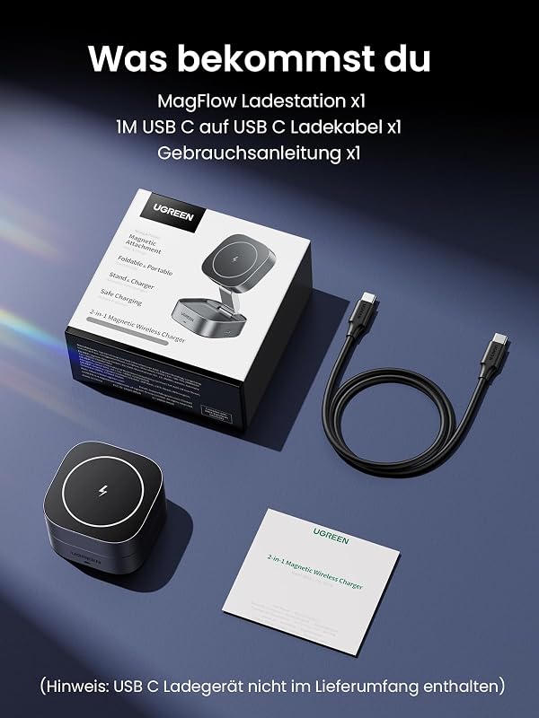 MagFlow 2 in 1 iPhone Faltbare Ladestation mit Magsafe