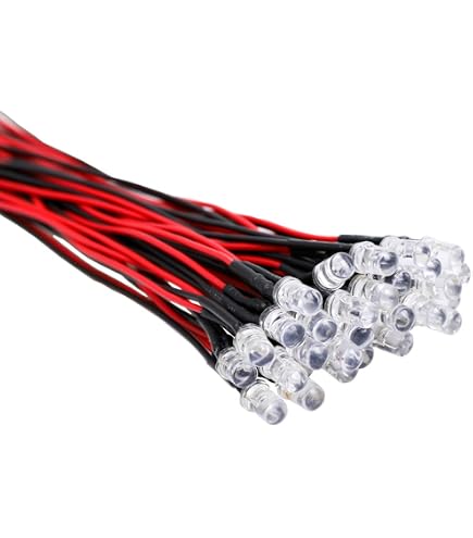 10 Pre-Wired Flashing Red LEDs – 3mm, 12V, 8-Inch Leads