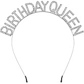 AOPRIE Birthday Crown - Silver Tiara for Girls & Women - Princess Crown Rhinestone Headband - Happy Birthday Accessory