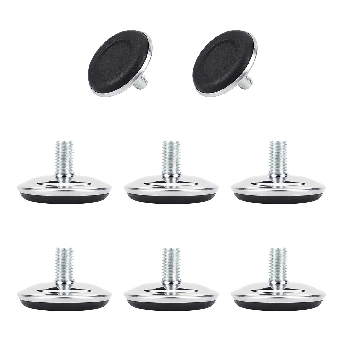 Sourcingmap M10 x 17 x 50mm Leveling Feet Adjustable Leveler Floor Protector for House Furniture Desk Table Chair Leg 8 Pack