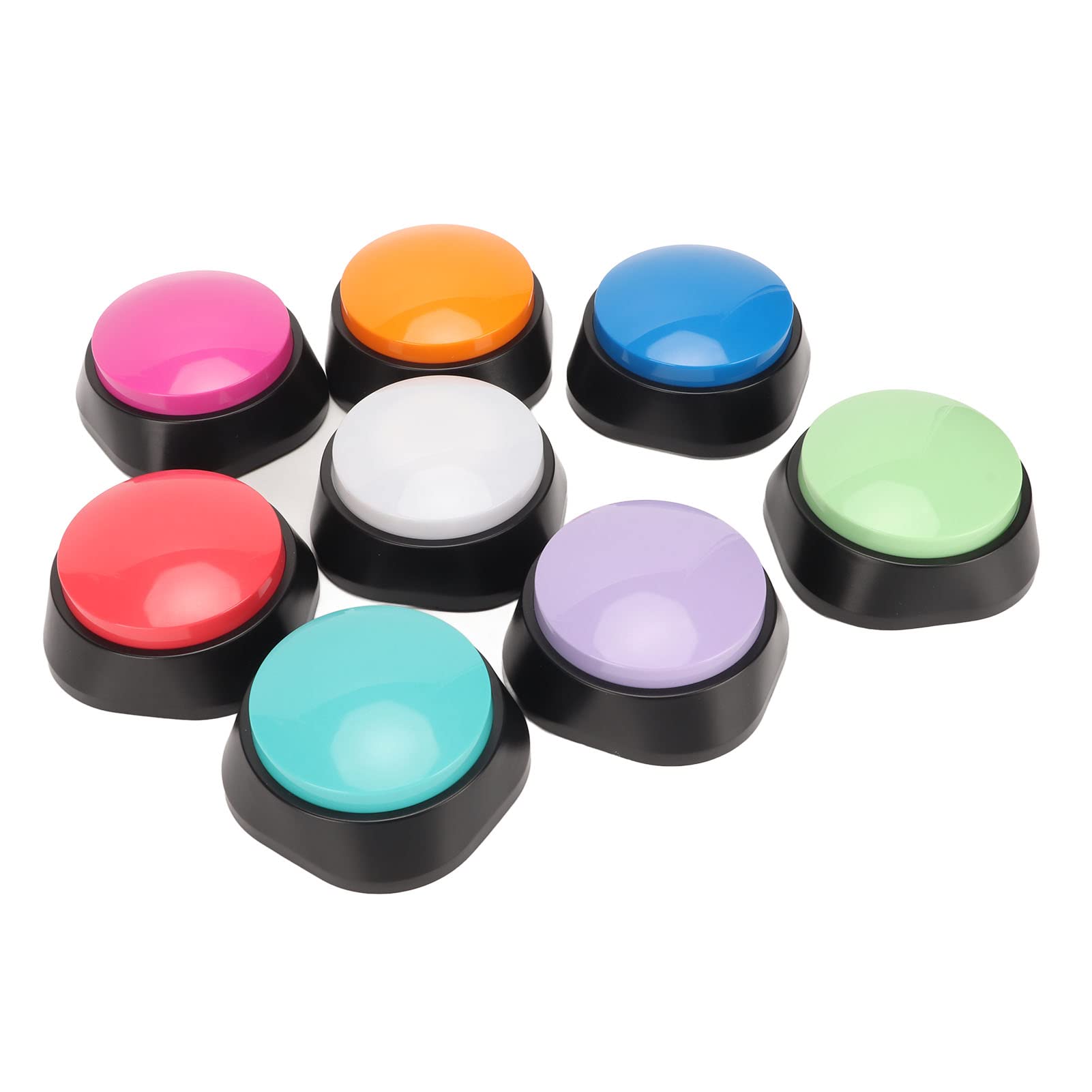 8 Color Voice Recording Button, Talking Dog Buttons, 30 Second Record & Playback, Dog Training Games Buzzer, Pet Buttons for Communication