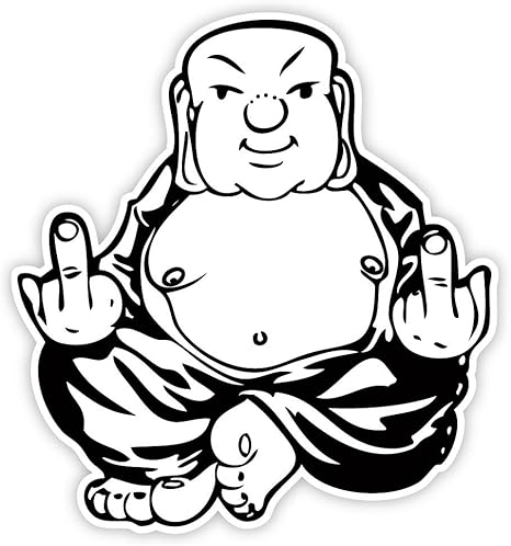 Amazon Com Buddha Fuc Off Funny Sticker Decal 4 X 4 Everything Else