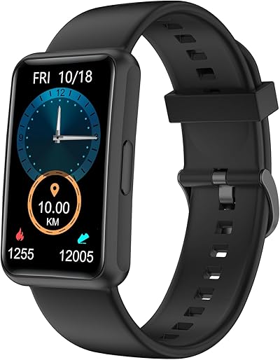 HUAKUA Schrittzähler Uhr (Ohne app und Handy) 1,47 Zoll Touchscreen Einfach Smartwatch Fitness Tracker mit Kalorienzähler,Schlafmonitor,Stoppuhr Wasserdicht IP68,Timer Fitnessuhr für Gehen Laufen