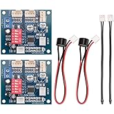 Comidox 2PCS DC 12V 4 Wire PWM PC CPU Fan Temperature Control Speed Controller Module CPU High-Temp Alarm
