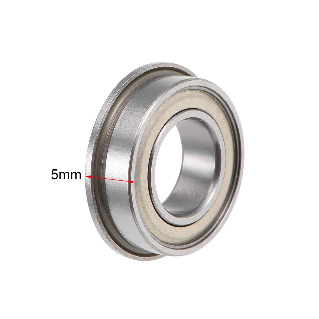 sourcing map F689ZZ Flanged Ball Bearing 9x17x5mm Shielded Chrome Steel Flange Rip Bearings 5pcs - Image 4