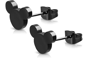 COMFORT ZONE STUDIOS Stainless Steel Tiny Mouse Silhouette Button Stud Post Earrings