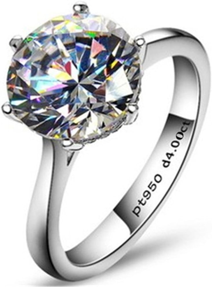 AINUOSHI Sterling Silver Engagement Ring, Solitaire Wedding Ring, Round Cut Anniversary Ring, Ideal Gift Choice.