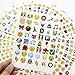 Zicome Small Cute Emoji Face Stickers, 25 Sheets, Set of 1200 Stickers