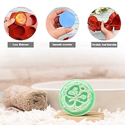 Sakolla 2 Pack Round Silicone Soap Molds, 12 Cavity