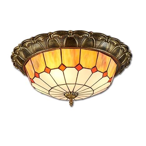 Joeyhome Led Ceiling Light Classic Tiffany Ceiling Lamp Rustic