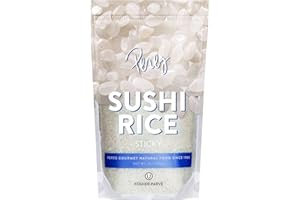 Pereg Natural Foods Sushi Rice (16 Oz) - White Sticky Short Grain - Vegan, Non-GMO, Made In USA, - Sushi, Rice Ball, And Everyday Japanese Dishes - Resealable Packaging