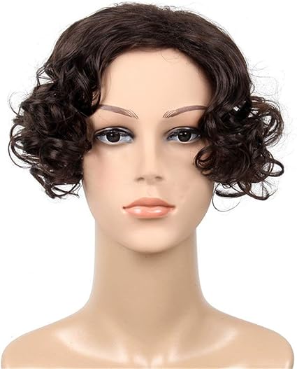 Noir Fluffy Bouclés Pour Homme Postiches Synthétiques Court