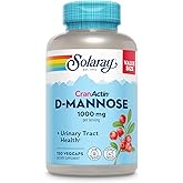 Solaray D-Mannose 1000mg with CranActin Cranberry Supplement 400mg, Urinary Tract Health & Bladder Support Capsules with Vitamin C, Vegan, 60 Day Guarantee, 75 Servings, 150 VegCaps
