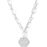 Sorority Shop Alpha Sigma Alpha Necklace- Silver Plated Paperclip Necklace, Long-Lasting Alpha Sigma Alpha Gifts for Women