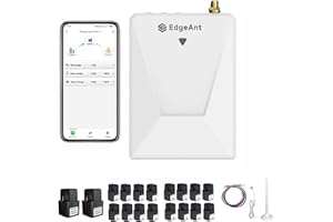 EDGEANT Smart Home Energy Monitor with 16 50A and 2-200A Circuit Level Sensors, Real-Time Accurate Energy Consumption Tracking, WiFi Meter Solar/Net Metering, 2.4 GHz WiFi