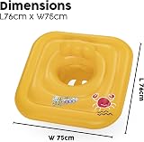Bestway Baby Boat Inflatable 3-Ring Square Float 75x76 cm Yellow 24-36 Months view 3