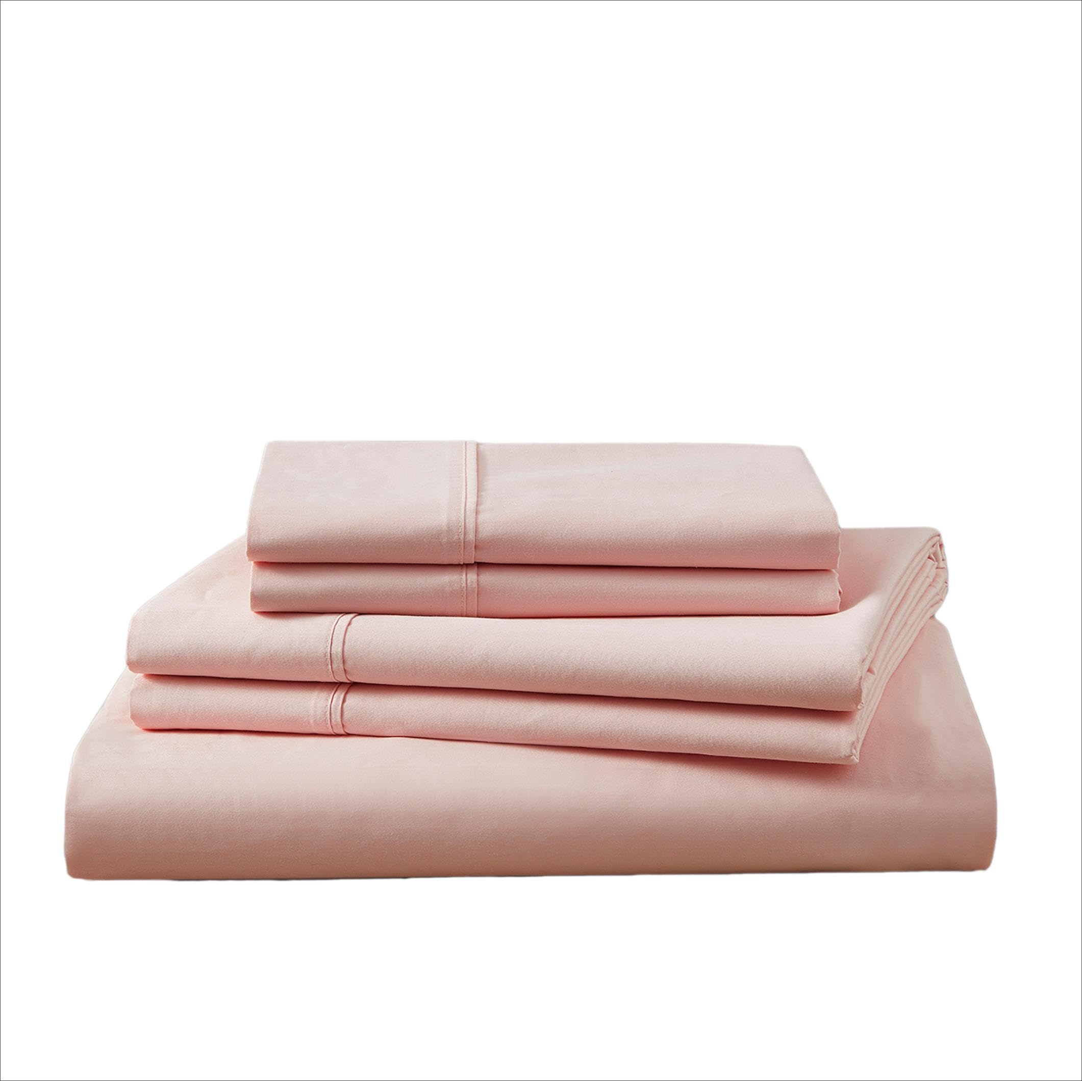 Photo 1 of New Season Naturally Yours - 100% Cotton Bed Sheets King - Printed Bed Sheet & Pillowcase Sets - Soft Cotton 4 Piece Bed Sheets Set - Fits Mattress 15 inches Deep Pocket - (King, Gossamer Pink)
