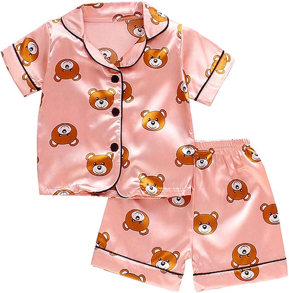2 Piece Pajamas Sets for 27 Y Toddler Baby Kids, ButtonDown Short