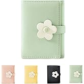 MEISEE Cute Small Wallet for Girls Women Tri-folded Wallet Cash Pocket flowers PU Leather Print Card Holder Coin Purse with ID Window (2-green)