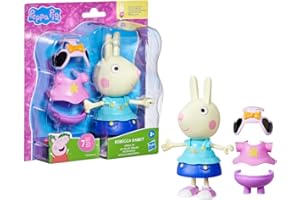 Peppa Pig Rebecca Rabbit Dress-Up Figure with 6 Easy-On Fashion Accessories, 6-Inch Doll, Preschool Toys for Girls and Boys 3 and Up