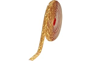 Leenevs Flexible Wall Trim, 16.4 Feet Self-Adhesive Peel Stick Crown Molding Ceiling Molding, Cabinet Border, Mirror Frame Trim, Gold