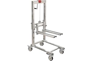 Manual Lift Trolley,60KG high Load Capacity,Foldable Cargo Crane,Lightweight Portable Winch Stacker (A)