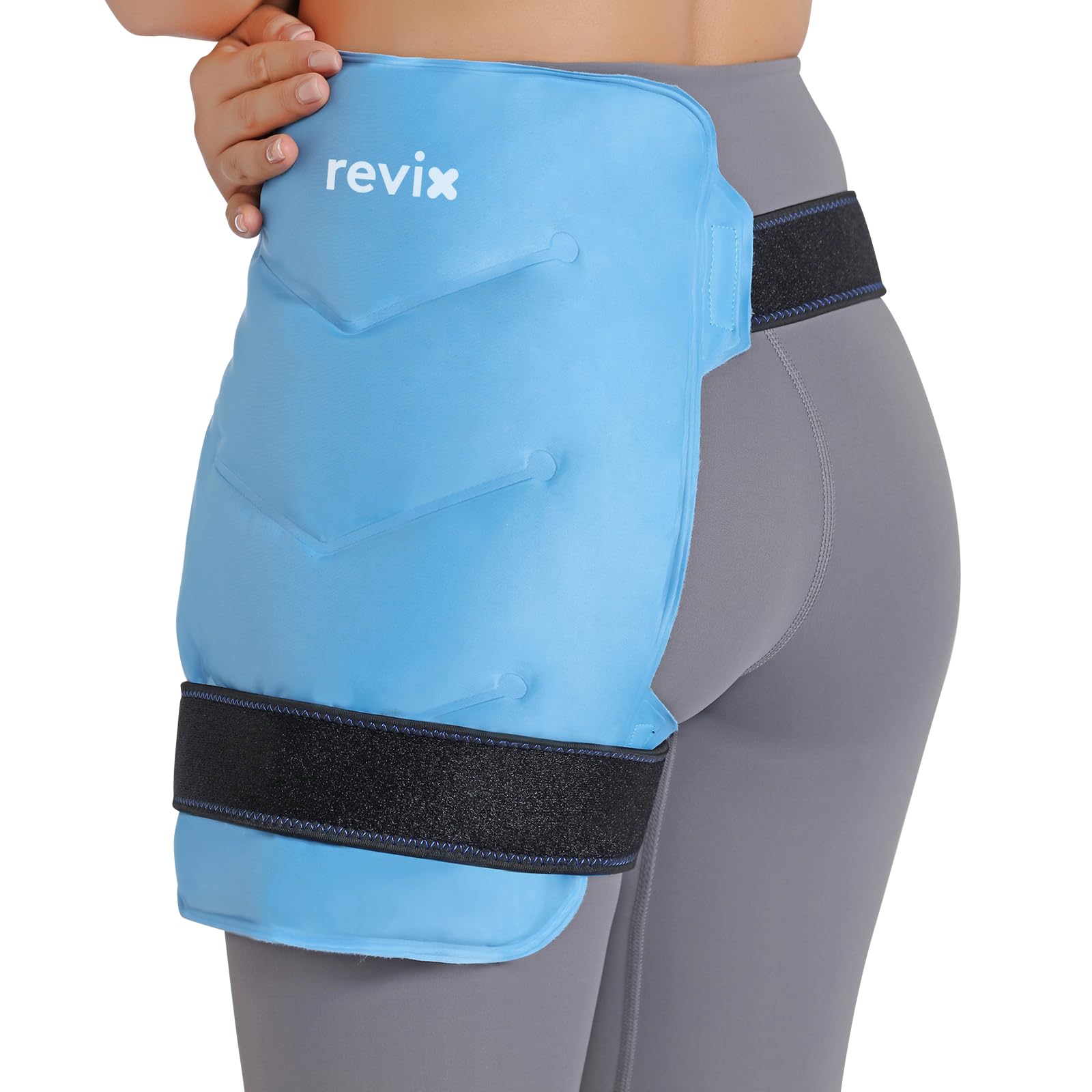 REVIX Hip Ice Pack Wrap for Bursitis Pain Relief Reusable Cold Pack for Hip Replacement, Soft Plush Lined Cold Compress for Injuries to Shoulder Back Hip Thigh and Knee
