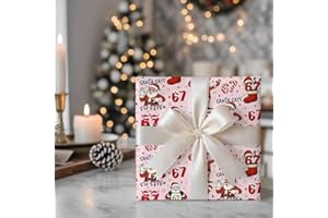 Christmas Wrapping Paper, Funny 67 Meme Christmas Gift Wrap for Santa Gifts, Cute Holiday Wrapping Paper Roll for Xmas Presen