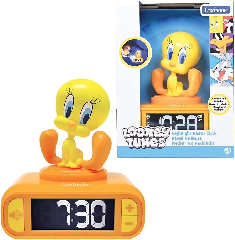 Lexibook Tweety Nightlight Alarm Clock Yellow RL800TW with 6 Sounds