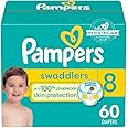 Pampers Baby Diapers - Swaddlers - Size 8, 60 Count, Ultra Absorbent Disposable Infant Diaper