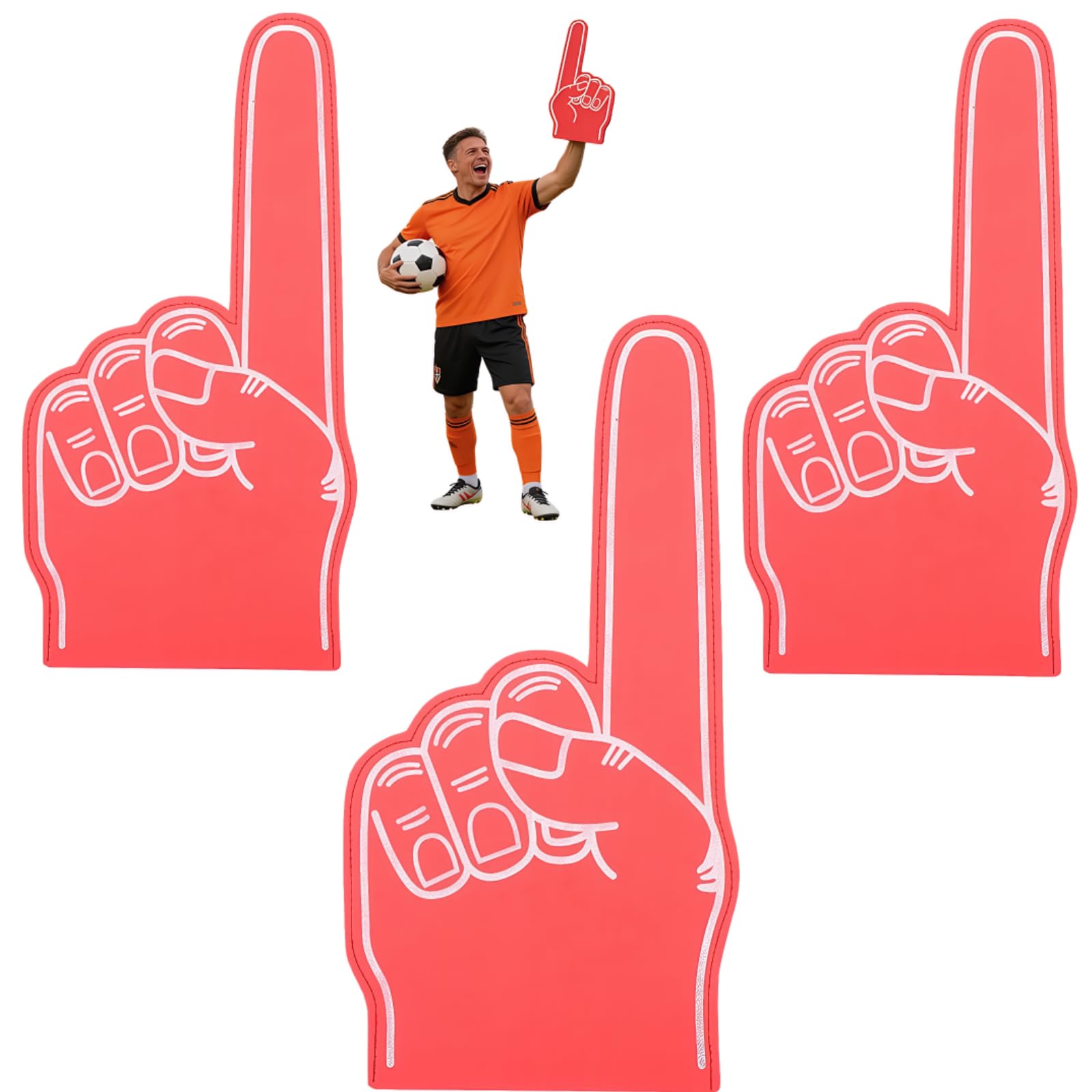 Toddmomy Foam Fingers for Sports Events 3Pcs Giant Foam Hand Cheerleading Props Lightweight Eva Covers Party Noise Makers for Football and Soccer Game Spirit