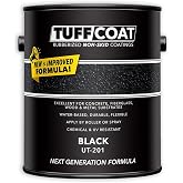 Tuff Coat Medium Texture Rubberized Non-Skid Deck Coating &ndash; Textured Non-Slip Safety Surface for Pool Decks, Docks, Boat Ramps, Patios, Walkways &amp; High-Traffic Areas (UT-201 Black 1-gallon)