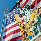 iElyiEsy Eagle Flagpole Topper with Gold Ball - Compatible with 20ft/25ft/30ft Residential Flag Poles - Telescopic/Sectional Flag Poles Outdoor