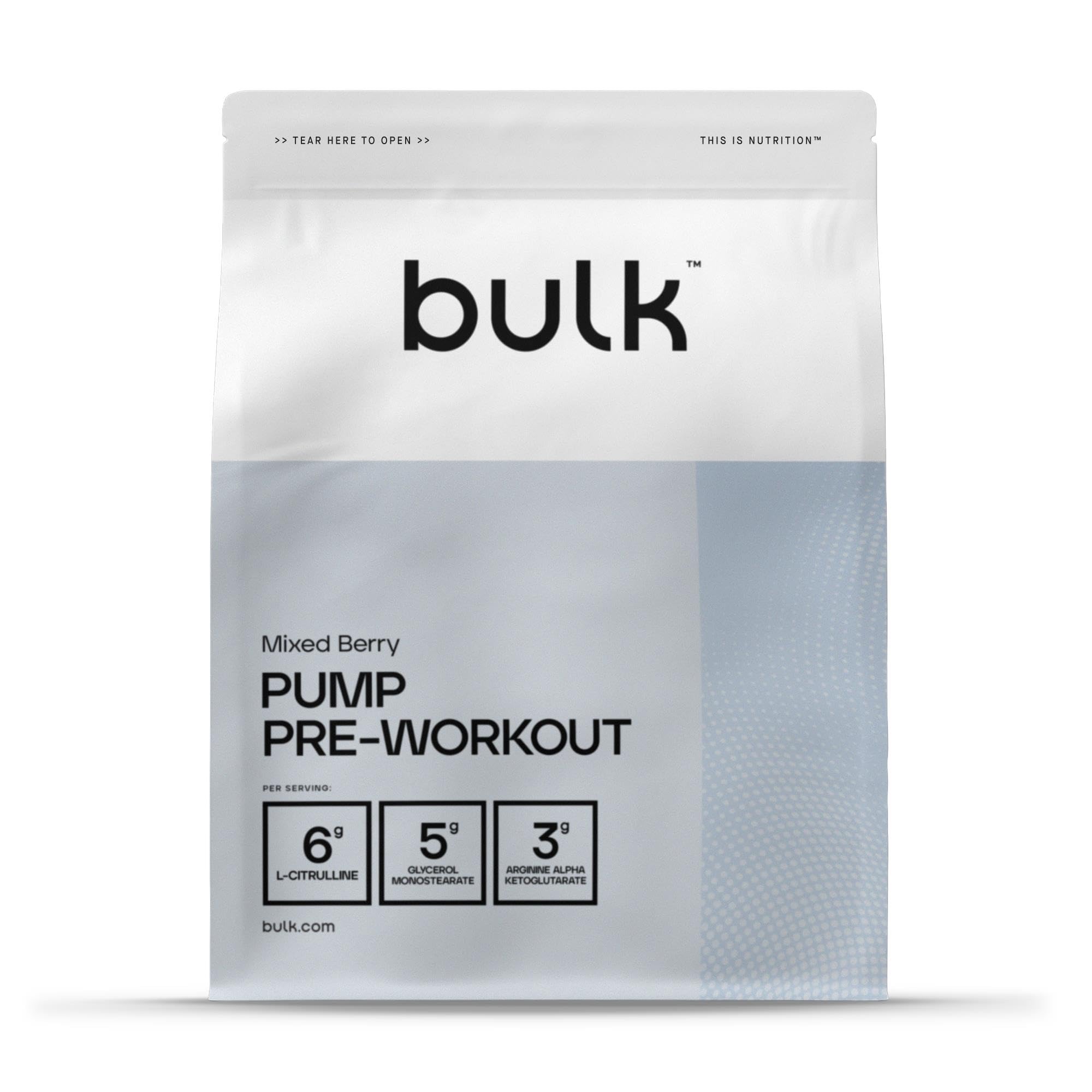 Bulk Complete Pump, Pre Workout, Stimulant Free, Mixed Berry, 500 g