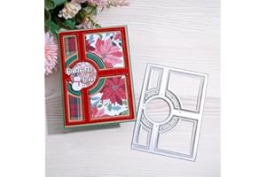 Lapoo Flowers Metal Cutting Die for Scrapbooking - Durable, Cut Stencils for DIY Scrapbook Photo Album Decorative Paper Card, Card Making Supplies (Cross Frame 5.6 x 3.9 in)