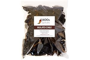 1lb Mulato Chile, Fully Mature Poblanos, Dried Chili Peppers for Cooking by 1400s Spices…