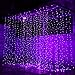 pop-belief Curtain Lights 300 LED Window Curtain String Light 6.6×9.8ft with 8 Modes for Wedding Decorations Halloween Party Home Patio Lawn Garden Bedroom Outdoor Indoor Lights (Purple
