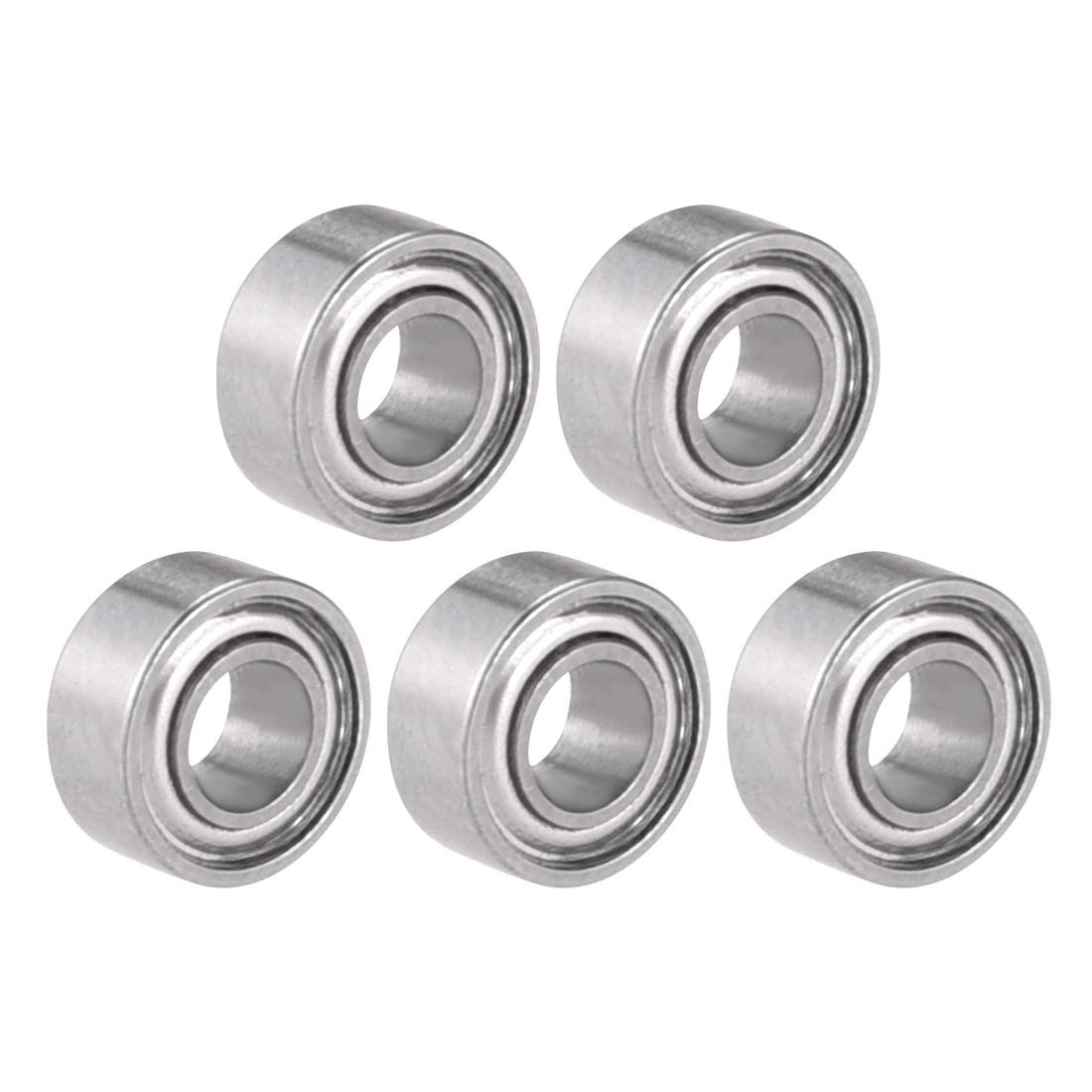 sourcing map 683ZZ Deep Groove Ball Bearing Double Shield 683-2Z, 3mm x 7mm x 3mm Chrome Steel Bearings (Pack of 5)