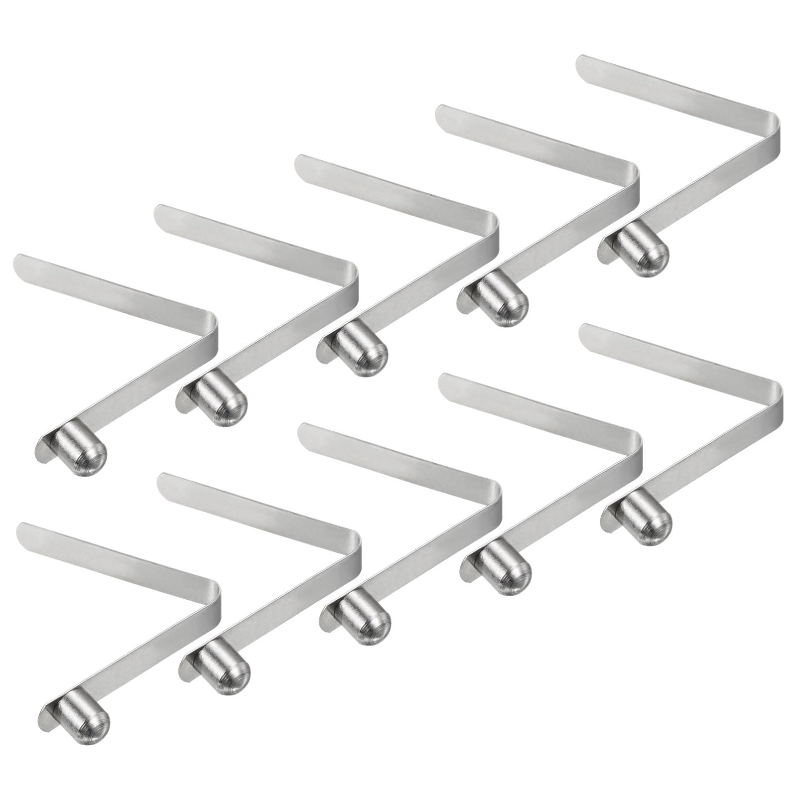 PATIKIL 8x6.5mm Kayak Paddle Snaps, 10 Pack Tent Pole Clips Steel V Shaped Single Pin Push Button Spring Clips Lock Tube Pole Clips for Camping Awning