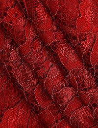 Anmery - Vestido de cóctel para mujer, elegante, con cuello en V, encaje floral, sin mangas, hasta la rodilla