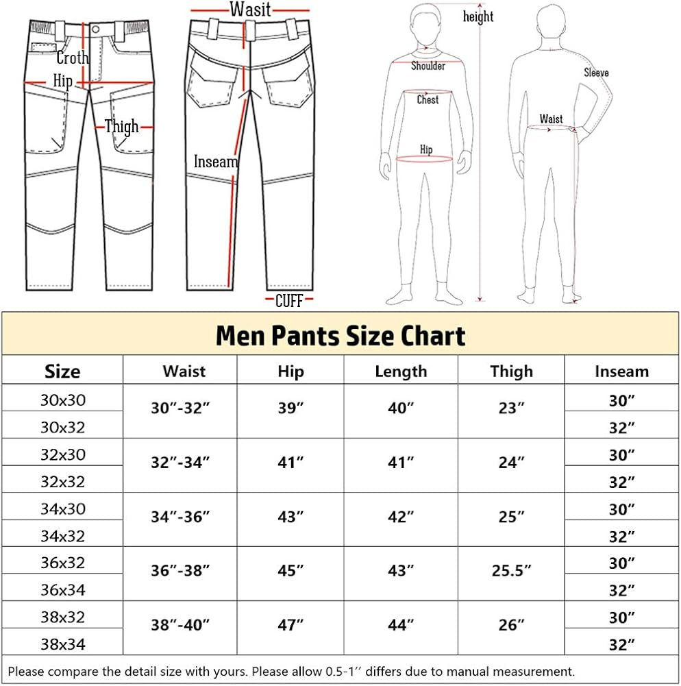 CARWORNIC Gear Men's Assault Tactical Pants Lightweight Cotton Outdoor Military Combat Cargo Trousers: Clothing