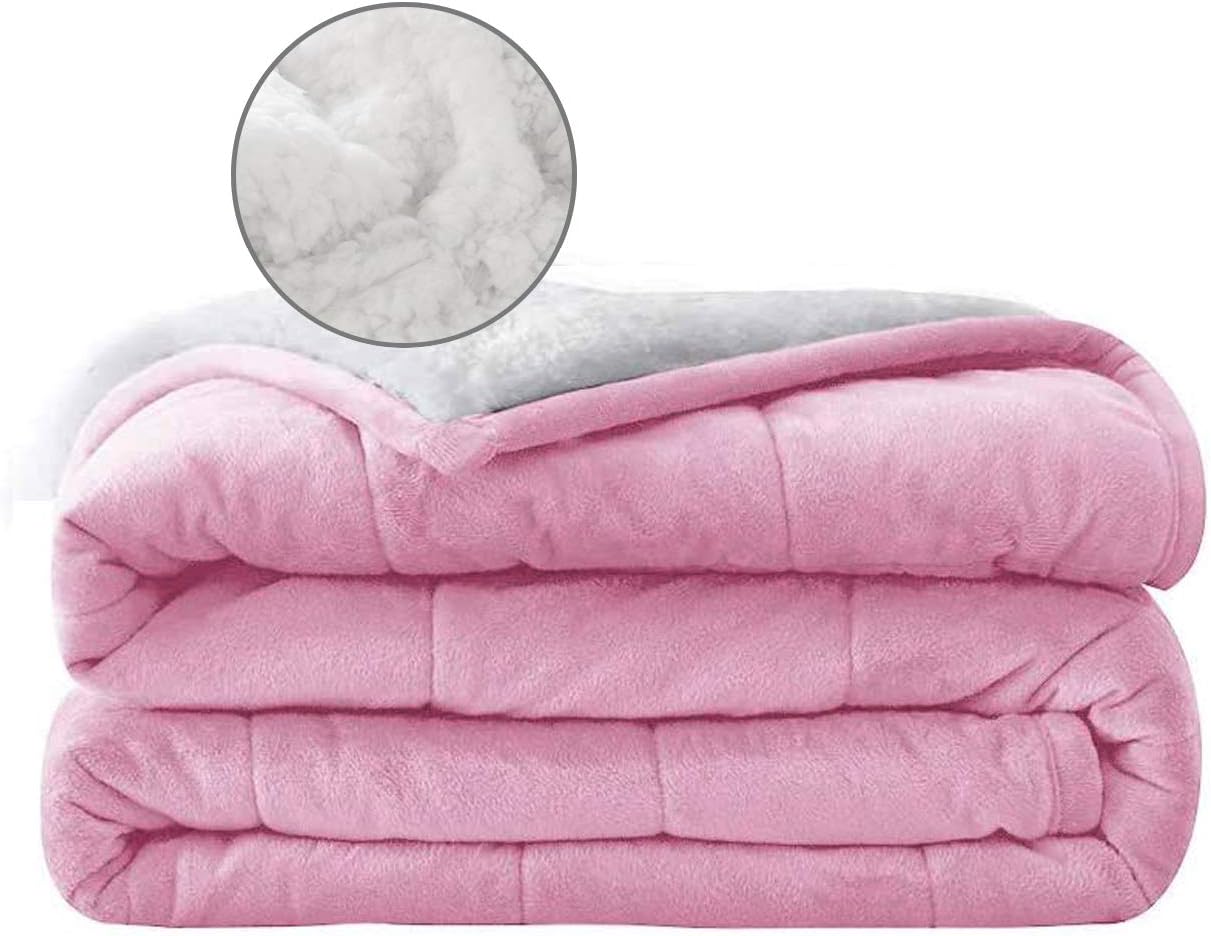 Syrinx Twin Size Weighted Blanket (12 Pounds, 48"x72", Pink