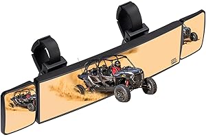 KEMIMOTO Large UTV Rear View Mirror 2 Convex Mirror with 1.5"-2" Sturdy Clamp Compatible with Polaris RZR/CFMOTO/Talon/Pionee