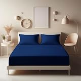 Aspire Homeware King Size Fitted Sheets 25cm Deep Navy Soft & Breathable view 2