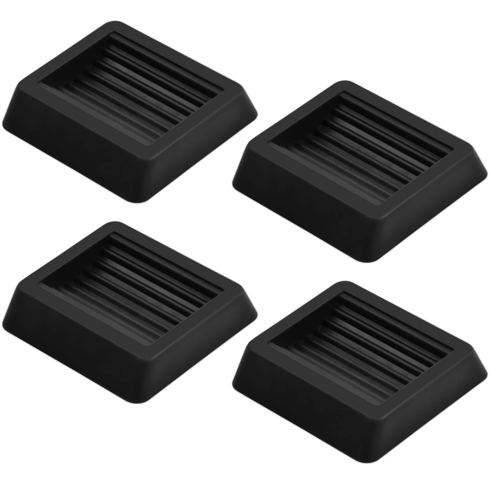 4 PCS Black Rubber Furniture Coasters Wheels Stoppers, Anti-Sliding Sofa Bed Roller Stopper, Caster Cups Pads for Furniture Feet and Floors Protectors