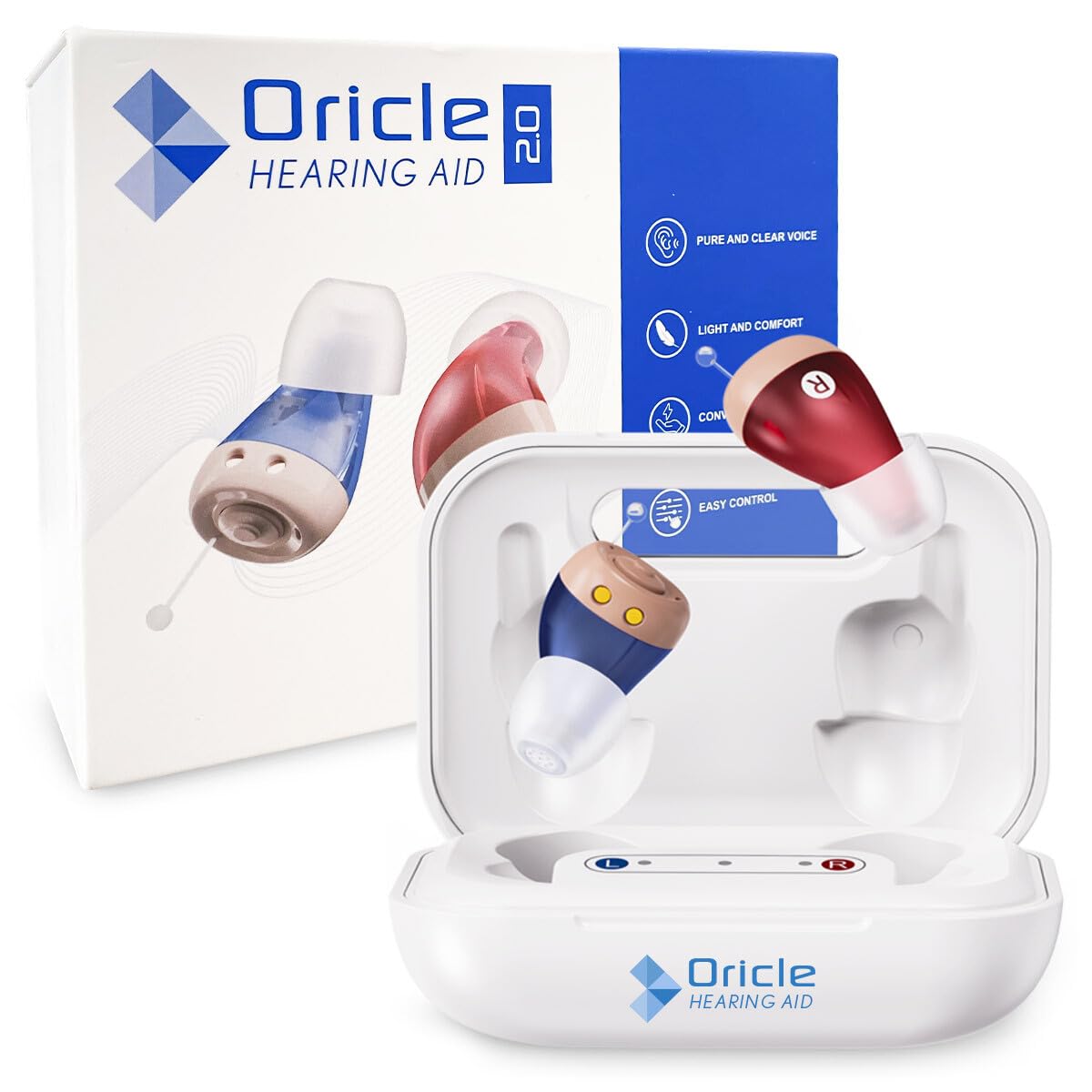 Photo 1 of Oricle Standard 2.0 Hearing Aids for Seniors - Oricle Hearing Aids for Adults with Advanced Noise Cancellation - Easy Volume Control with Portable Charging Case